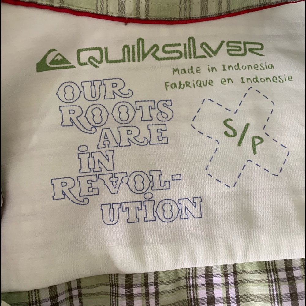 Quiksilver Green Short Sleeve Button Front Shirt - Picture 8 of 10